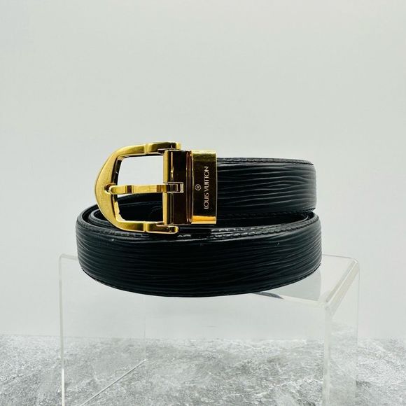 Louis Vuitton Black Epi Leather Ceinture Gold Buckle Men’s Belt Size 85cm 34in - Picture 2 of 11